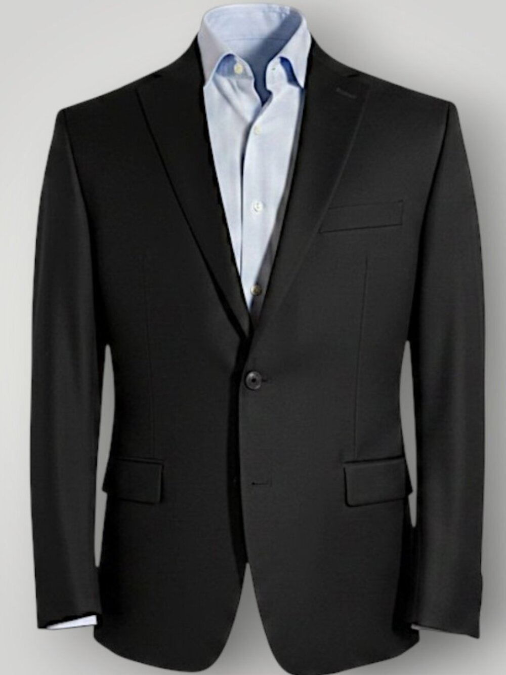 RALPH LAUREN Mens Blazer Sport Coat 2-Button Suit Jacket 50R Black Stretch Wool